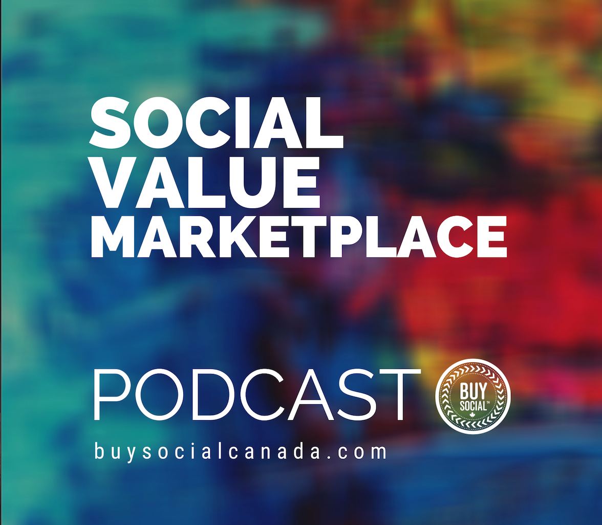 Social Value Marketplace podcast cover with bright jewel-tone colours in an abstract pattern.